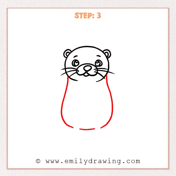 how to draw a sea otter - Step 3